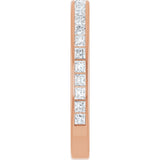 14K Gold Square Natural Diamond Channel-Set Anniversary Band – 1.75x1.75 mm Stones - Rose Gold - view 4