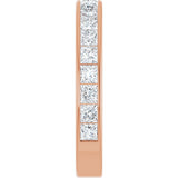 14K Gold Square Lab-Grown Diamond Channel-Set Anniversary Band – 2.25x2.25 mm Stones - Rose Gold - view 4