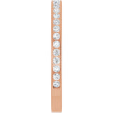 14K Gold Round Natural Diamond Channel-Set Anniversary Band – 2 mm Stones - Rose Gold - view 4