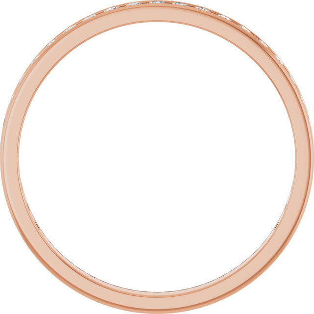 14K Gold Round Lab-Grown Diamond Channel-Set Anniversary Band – 2 mm Stones - Rose Gold - view 2