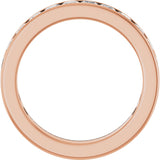 14K Gold Square Natural Diamond Channel-Set Anniversary Band – 2.5x2.5 mm Stones - Rose Gold - view 2