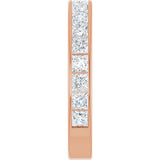 14K Gold Square Lab-Grown Diamond Channel-Set Anniversary Band – 2.5x2.5 mm Stones - Rose Gold - view 4