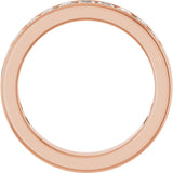 14K Gold Square Natural Diamond Channel-Set Anniversary Band – 2.25x2.25 mm Stones - Rose Gold - view 2
