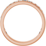 14K Gold Straight Baguette Natural Diamond Channel-Set Anniversary Band – 3x2 mm Stones - Rose Gold - view 2