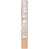 14K Gold Square Natural Diamond Channel-Set Anniversary Band – 2.5x2.5 mm Stones - Rose Gold - view 4
