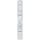 14K Gold Square Natural Diamond Channel-Set Anniversary Band – 2.5x2.5 mm Stones - White Gold - view 4
