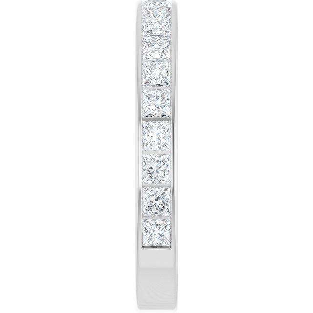 14K Gold Square Natural Diamond Channel-Set Anniversary Band – 2.5x2.5 mm Stones - White Gold - view 4
