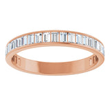 14K Gold Straight Baguette Lab-Grown Diamond Channel-Set Anniversary Band – 3x2 mm Stones - Rose Gold - view 3