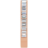 14K Gold Straight Baguette Natural Diamond Channel-Set Anniversary Band – 3x2 mm Stones - Rose Gold - view 4