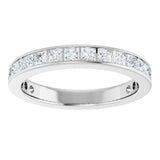 14K Gold Square Natural Diamond Channel-Set Anniversary Band – 2.5x2.5 mm Stones - White Gold - view 3