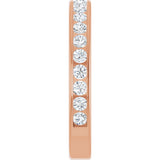 14K Gold Round Natural Diamond Channel-Set Anniversary Band – 2 mm Stones - Rose Gold - view 4