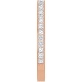14K Gold Square Lab-Grown Diamond Channel-Set Anniversary Band – 2x2 mm Stones - Rose Gold - view 4