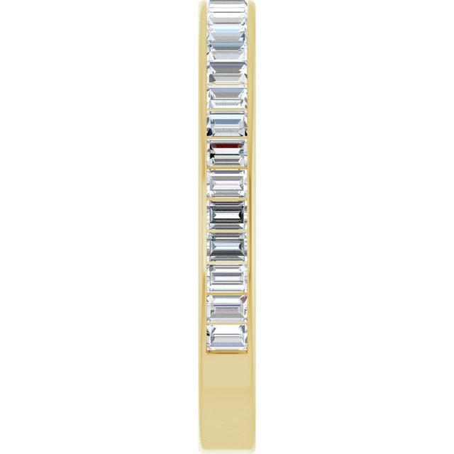 14K Gold Straight Baguette Natural Diamond Channel-Set Anniversary Band – 3x2 mm Stones (2 3/8 CTW) - Yellow Gold - view 4