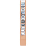 14K Gold Straight Baguette Natural Diamond Channel-Set Anniversary Band – 3x2 mm Stones (2 3/8 CTW) - Rose Gold - view 4