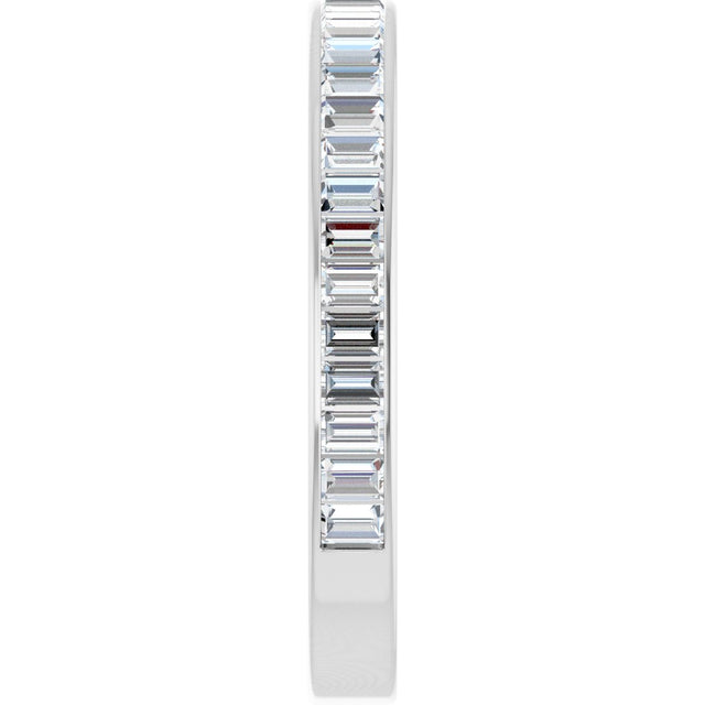 14K Gold Straight Baguette Natural Diamond Channel-Set Anniversary Band – 3x2 mm Stones (2 3/8 CTW) - White Gold - view 4