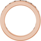 14K Gold Square Lab-Grown Diamond Channel-Set Anniversary Band – 3x3 mm Stones - Rose Gold - view 2