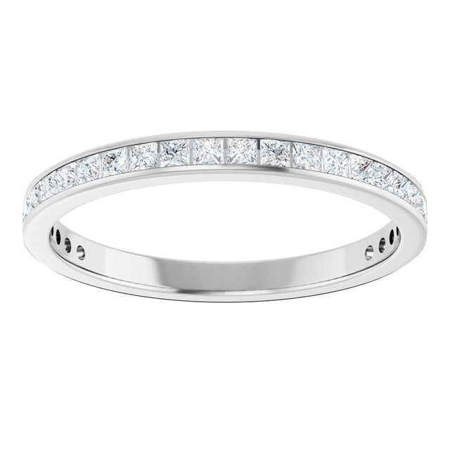 14K Gold Square Lab-Grown Diamond Channel-Set Anniversary Band – 2.25x2.25 mm Stones (2 CTW) - White Gold - view 3