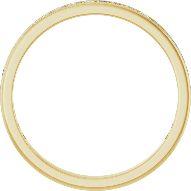 14K Gold Square Lab-Grown Diamond Channel-Set Anniversary Band – 2.25x2.25 mm Stones (2 CTW) - Yellow Gold - view 2