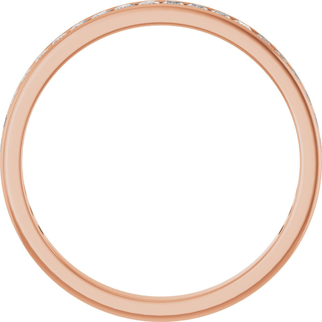 14K Gold Square Lab-Grown Diamond Channel-Set Anniversary Band – 2.25x2.25 mm Stones (2 CTW) - Rose Gold - view 2