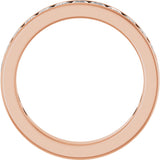 14K Gold Square Natural Diamond Channel-Set Anniversary Band – 3x3 mm Stones - Rose Gold - view 2