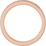 14K Gold Square Lab-Grown Diamond Channel-Set Anniversary Band – 2.25x2.25 mm Stones - Rose Gold - view 2