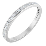 14K Gold Square Lab-Grown Diamond Channel-Set Anniversary Band – 1.5x1.5 mm Stones - White Gold