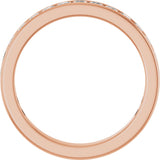 14K Gold Square Lab-Grown Diamond Channel-Set Anniversary Band – 2.25x2.25 mm Stones - Rose Gold - view 2