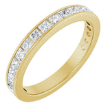 14K Gold Square Natural Diamond Channel-Set Anniversary Band – 2.25x2.25 mm Stones - Yellow Gold