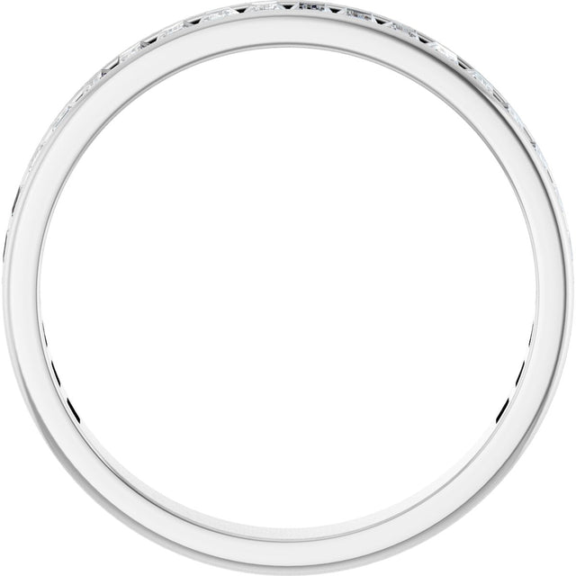 14K Gold Straight Baguette Lab-Grown Diamond Channel-Set Anniversary Band – 3x2 mm Stones - White Gold - view 2