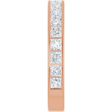 14K Gold Square Natural Diamond Channel-Set Anniversary Band – 2.5x2.5 mm Stones - Rose Gold - view 4