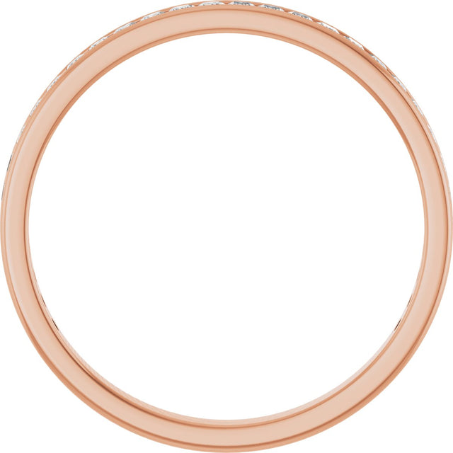 14K Gold Square Natural Diamond Channel-Set Anniversary Band – 1.75x1.75 mm Stones - Rose Gold - view 2