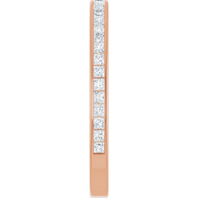 14K Gold Square Natural Diamond Channel-Set Anniversary Band – 1.75x1.75 mm Stones - Rose Gold - view 4