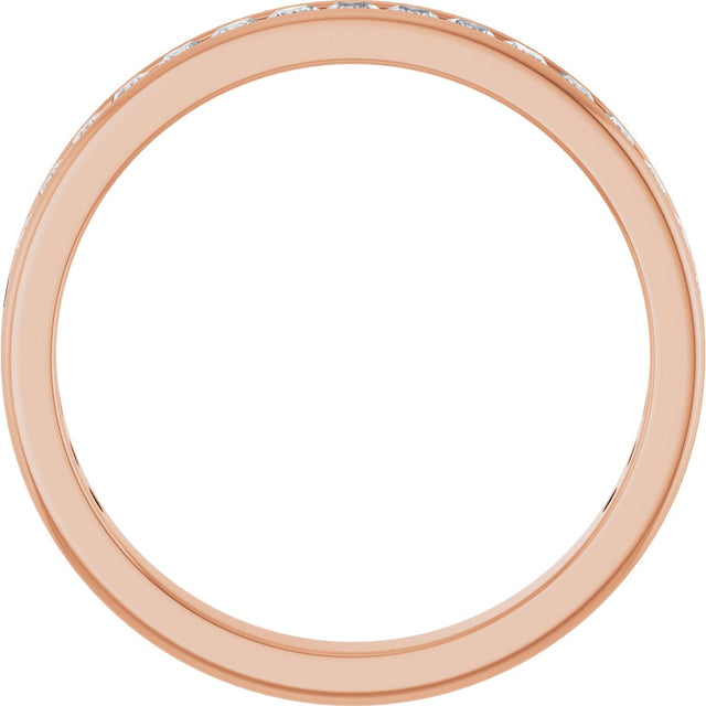 14K Gold Square Lab-Grown Diamond Channel-Set Anniversary Band – 1.75x1.75 mm Stones - Rose Gold - view 2