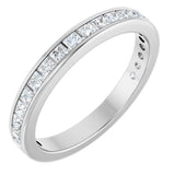 14K Gold Square Natural Diamond Channel-Set Anniversary Band – 1.75x1.75 mm Stones - White Gold