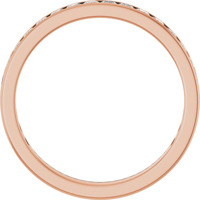 14K Gold Square Natural Diamond Channel-Set Anniversary Band – 2.5x2.5 mm Stones - Rose Gold - view 2