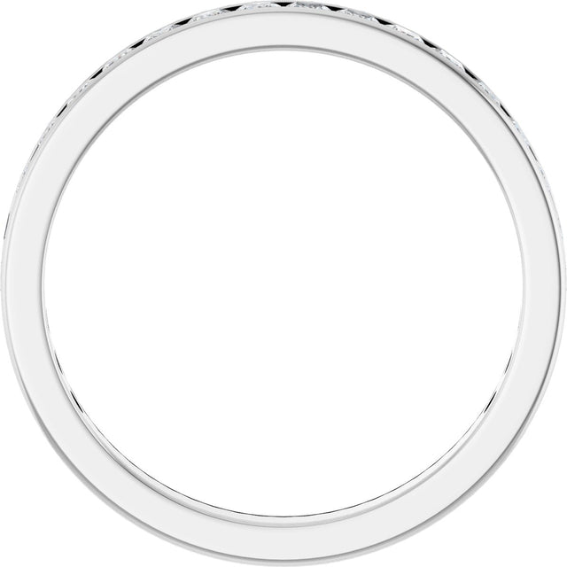 14K Gold Square Natural Diamond Channel-Set Anniversary Band – 2.5x2.5 mm Stones - White Gold - view 2