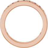 14K Gold Square Natural Diamond Channel-Set Anniversary Band – 2.5x2.5 mm Stones - Rose Gold - view 2