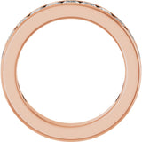 14K Gold Square Lab-Grown Diamond Channel-Set Anniversary Band – 2.5x2.5 mm Stones - Rose Gold - view 2