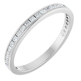 14K Gold Square Natural Diamond Channel-Set Anniversary Band – 1.5x1.5 mm Stones - White Gold