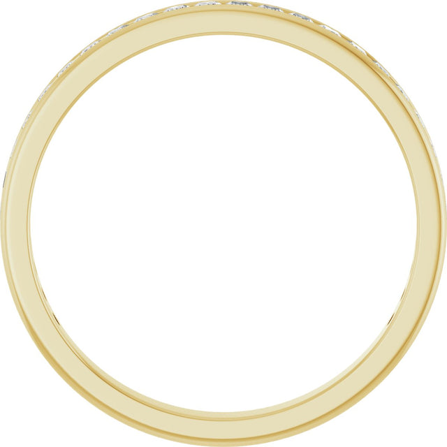 14K Gold Square Natural Diamond Channel-Set Anniversary Band – 1.5x1.5 mm Stones - Yellow Gold - view 2