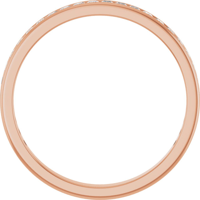 14K Gold Square Lab-Grown Diamond Channel-Set Anniversary Band – 1.5x1.5 mm Stones - Rose Gold - view 2
