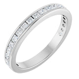 14K Gold Square Lab-Grown Diamond Channel-Set Anniversary Band – 1.5x1.5 mm Stones - White Gold