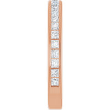 14K Gold Square Lab-Grown Diamond Channel-Set Anniversary Band – 1.5x1.5 mm Stones - Rose Gold - view 4