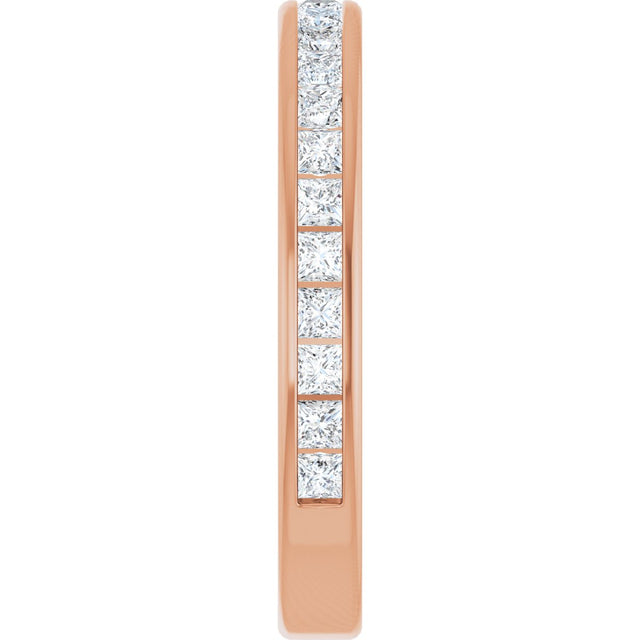 14K Gold Square Lab-Grown Diamond Channel-Set Anniversary Band – 1.5x1.5 mm Stones - Rose Gold - view 4