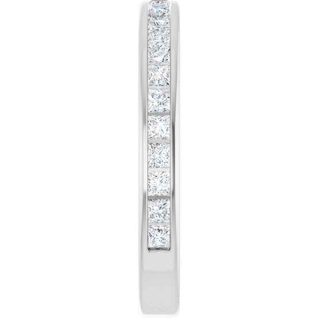14K Gold Square Lab-Grown Diamond Channel-Set Anniversary Band – 1.5x1.5 mm Stones - White Gold - view 4