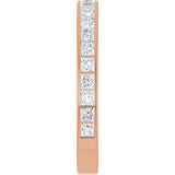 14K Gold Square Lab-Grown Diamond Channel-Set Anniversary Band – 2.25x2.25 mm Stones - Rose Gold - view 4