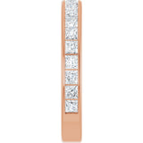 14K Gold Square Lab-Grown Diamond Channel-Set Anniversary Band – 2x2 mm Stones - Rose Gold - view 4
