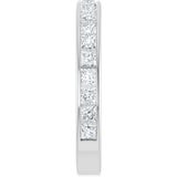 14K Gold Square Lab-Grown Diamond Channel-Set Anniversary Band – 2x2 mm Stones - White Gold - view 4
