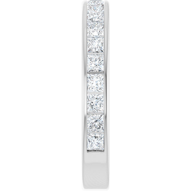 14K Gold Square Lab-Grown Diamond Channel-Set Anniversary Band – 2x2 mm Stones - White Gold - view 4