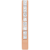 14K Gold Square Natural Diamond Channel-Set Anniversary Band – 1.75x1.75 mm Stones - Rose Gold - view 4